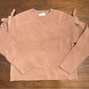 Zara Women's Dusty Rose Crew Neck Sweater